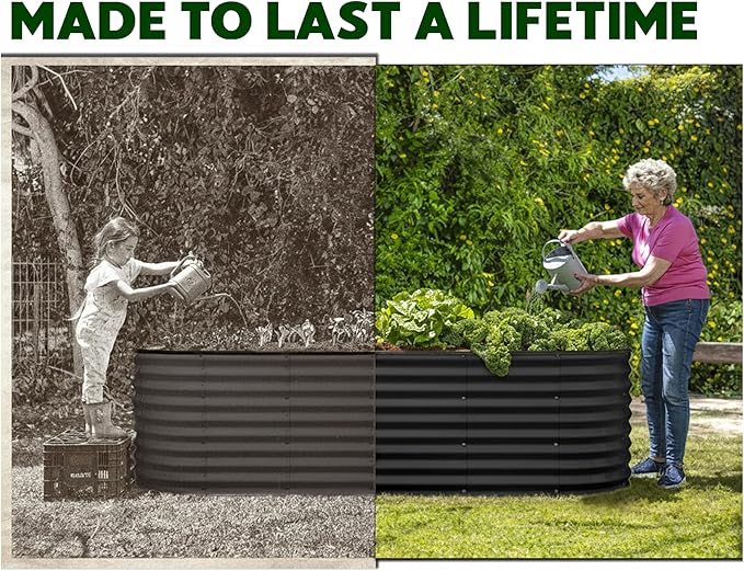 Plant & Plot Galvanized Raised Garden Beds Outdoor // 4×2×2 ft Planter Raised - Image 3