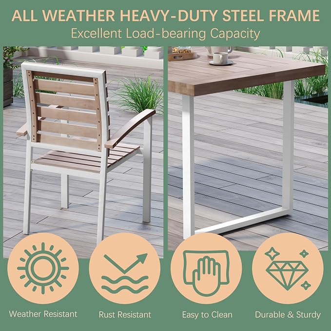 WiberWi 7 Piece Outdoor Dining Set - Image 7