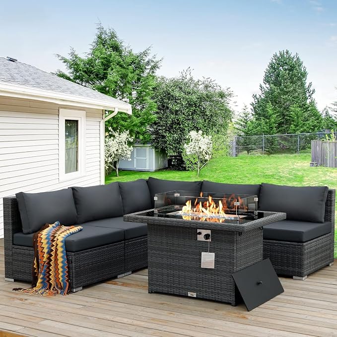 BULEXYARD 6 Pcs High Back Outdoor Patio Furniture Set by BULEXYARDFURNITURE
