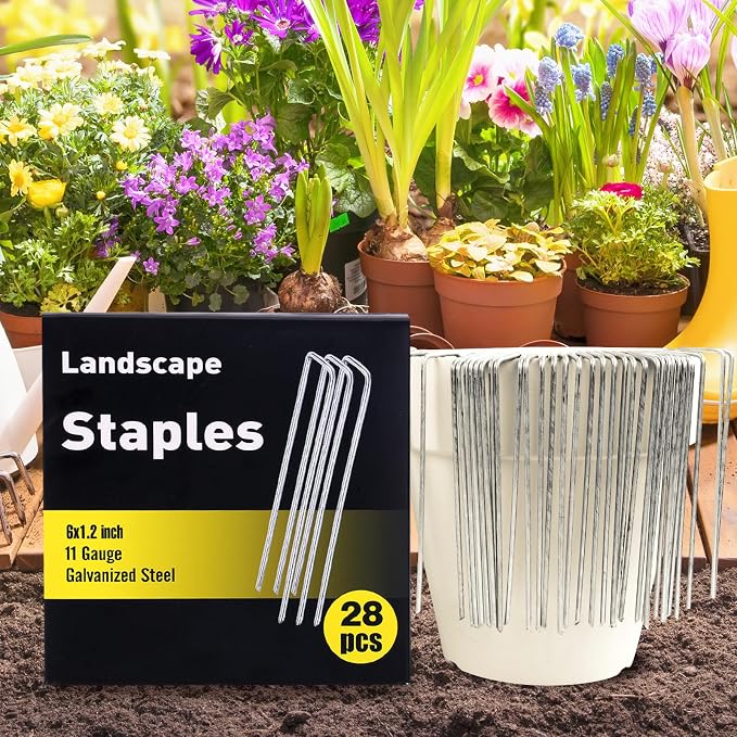 HongWay 28 Pack 6 Inch Landscape Staples, Garden Staples U Shape Tent Stakes - Image 3