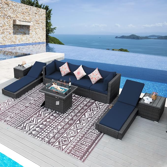 NICESOUL 9 Piece Outdoor Patio Furniture Set by NICESOUL