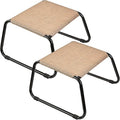Outdoor Footstools for Patio, Backyard Patio Furniture Metal Frame Small Seat by Deugold