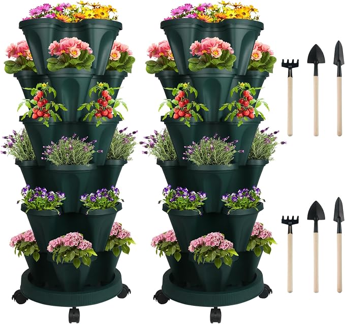 DUNCHATY Stackable Planter, Vertical Garden Planter by DUNCHATY