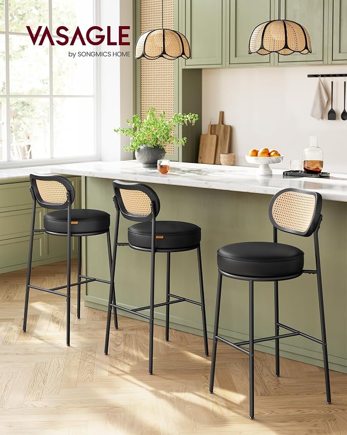 VASAGLE Bar Stools Set of 2, Bar Height Stools - Image 3
