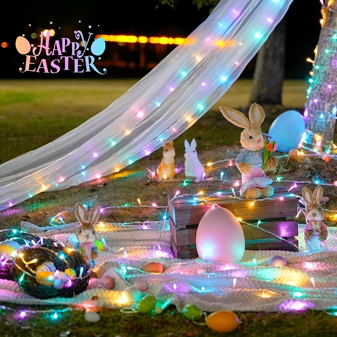 JMEXSUSS 400 LED Easter Lights Indoor Outdoor, 132FT Easter String Lights Plug - Image 6