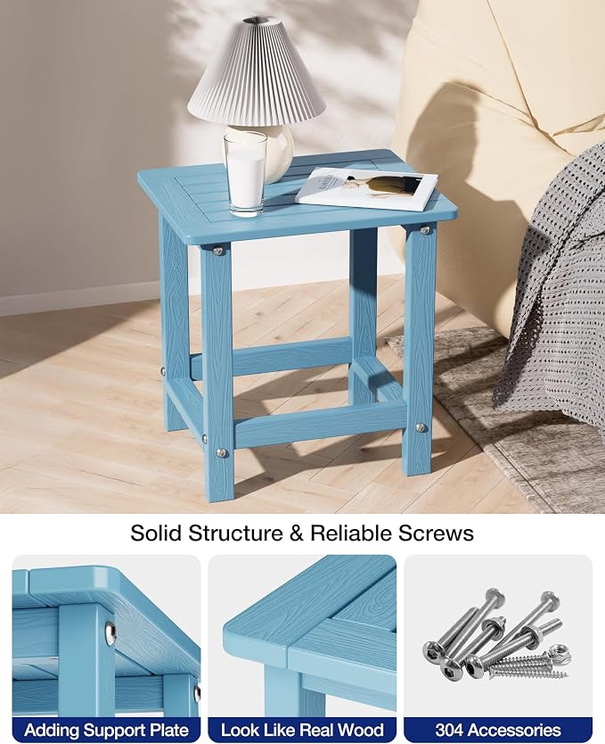 YEFU Outdoor Side Table for Patio: 16" HIPS Weather - Image 6
