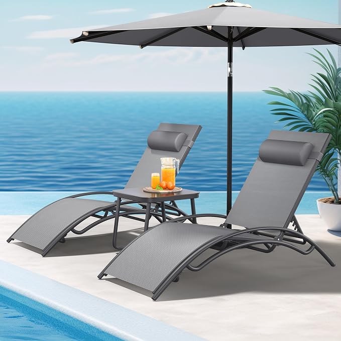 YITAHOME Outdoor Chaise Lounge Chair Set of 6, Pool Lounge Chairs - Image 9