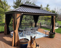 PURPLE LEAF Hardtop Gazebo 10' X 12' Metal Roof by PURPLELEAF
