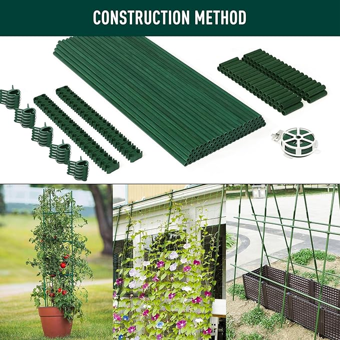 MAXPACE 249pcs Garden Stakes Kit: Includes 80 Sets of Fiberglass Plant Sticks - Image 5