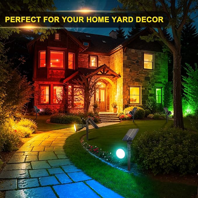 ROSHWEY Solar Outdoor Lights Waterproof, 9 Lighting Modes Halloween Christmas - Image 2