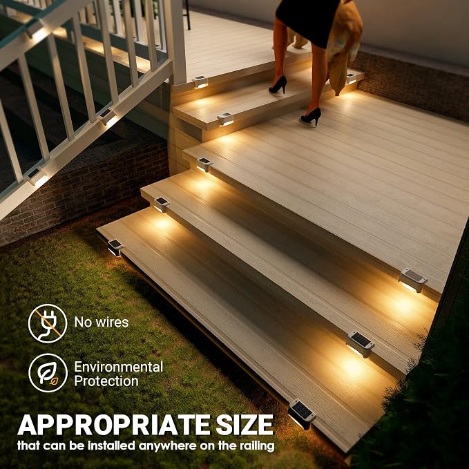 SOLPEX Solar Fence Lights Outdoor 16 Pack, Solar Step Lights Waterproof Led - Image 3