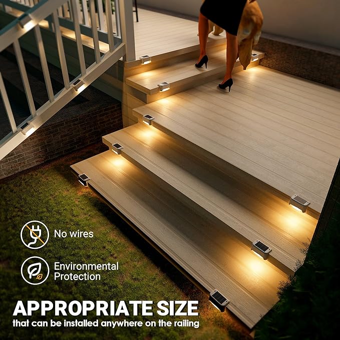 SOLPEX Solar Fence Lights Outdoor 20 Pack, Solar Step Lights Waterproof Led - Image 3
