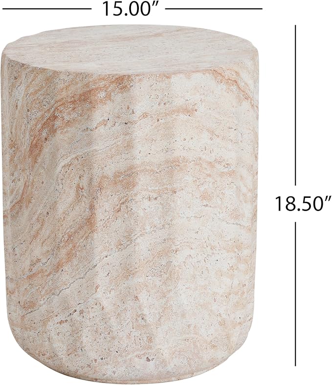 Christopher Knight Home Jayme 18.5" Indoor Outdoor Cylinder Accent Side Table - Image 2