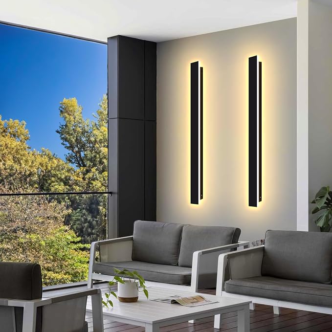 Outdoor Wall Light LED Long Wall Sconce 23.63in Ip65 Waterproof Black Modern - Image 8