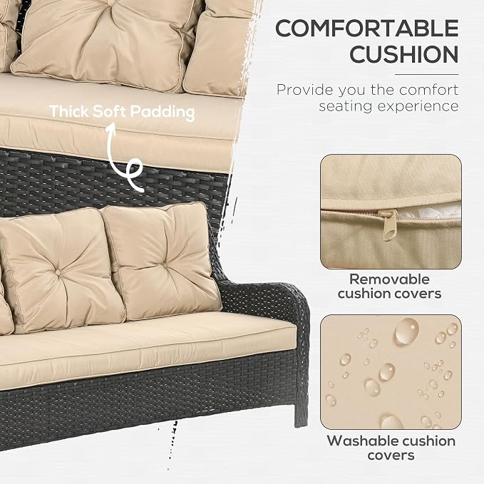 Outsunny 3-Seater Outdoor Sofa - Image 4