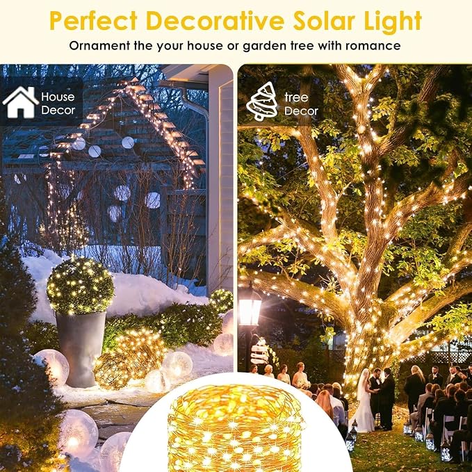 6-Pack Solar String Lights Outdoor, Extra-Long 600LED Solar Fairy Lights - Image 3