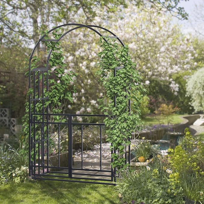 Outsunny 81" Metal Garden Arbor - Image 2
