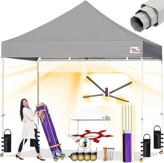 Tradesparker 10x10 Pop Up Canopy Tent, Commercial Movable Canopy by CommercialPopupCanopyRevolutionaryLightcurtainiSystem