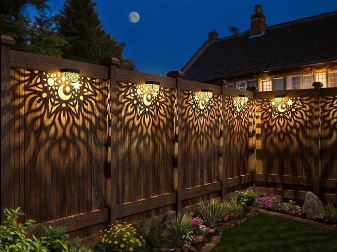 Solar Fence Lights 6 Pack Solar Deck Lights Waterproof LED Powered Step Wall - Image 2