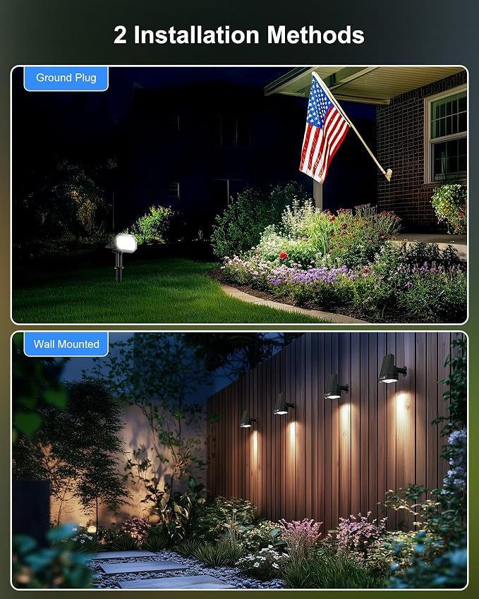 Brightown 4Pack Solar Spot Lights Outdoor - Image 5