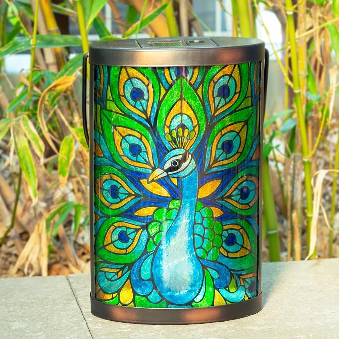 Hanging Solar Lantern Outdoor Waterproof LED Solar Lights Peacock Decorative - Image 4