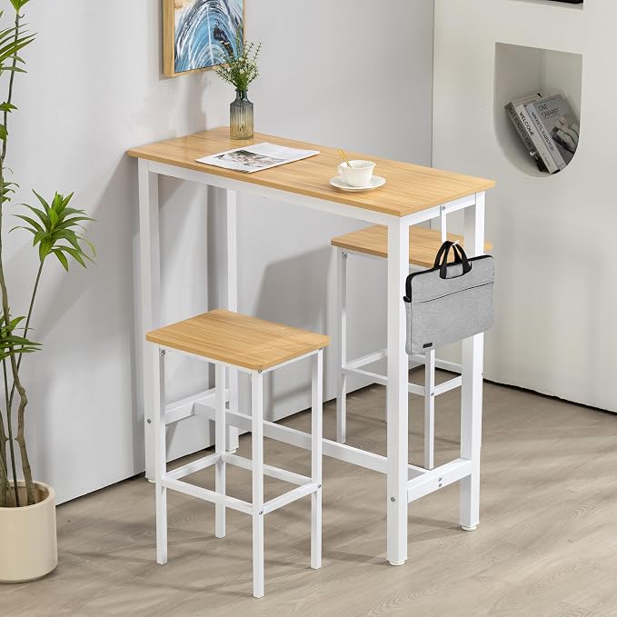 Finnhomy Bar Table Set, 39.3" Pub Table High Top Table, Rectangular Bar Height - Image 4