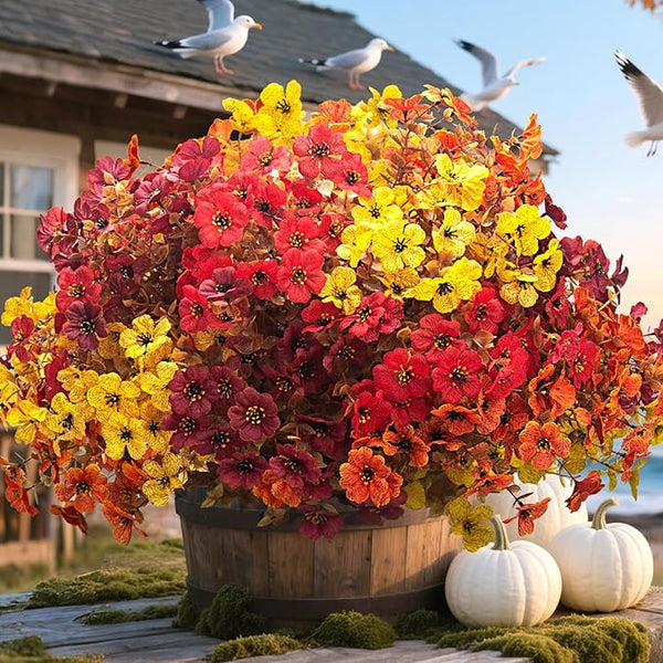 20 Bundles UV Resistant Artificial Fall Flowers by Grunyia