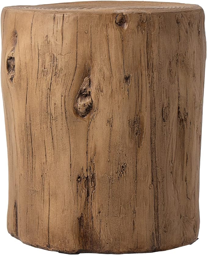 SUNBURY Outdoor Stump Side Table, Faux Wooden Concrete Side Table, Tree Stump - Image 9