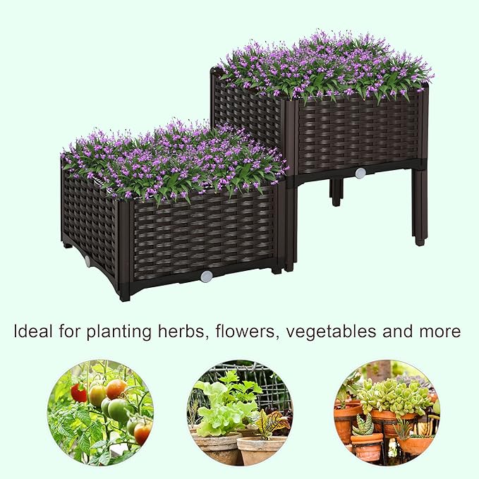 Outsunny 2 Piece Raised Garden Bed - Image 3