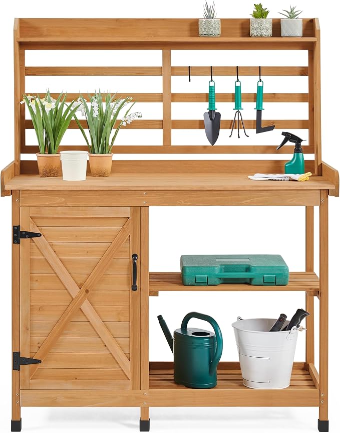 Yaheetech Outdoor Potting Bench, Large Horticulture Work Table Workstation by Yaheetech