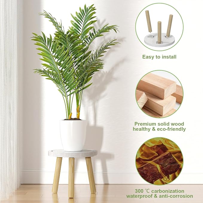 3-Pack Wood Plant Stands Indoor, Single Plant Stand - Image 6