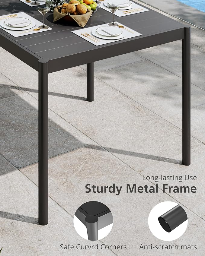 Aluminum Patio Dining Table for 2-4 Person, 34 in x 36 in Rectangle Outdoor - Image 5