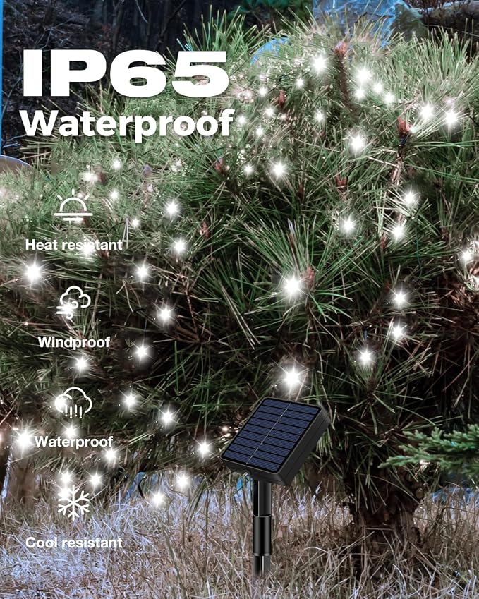3 Pack Solar Fairy Lights for Outside Waterproof, 49FT/15M 150LED Solar String - Image 3