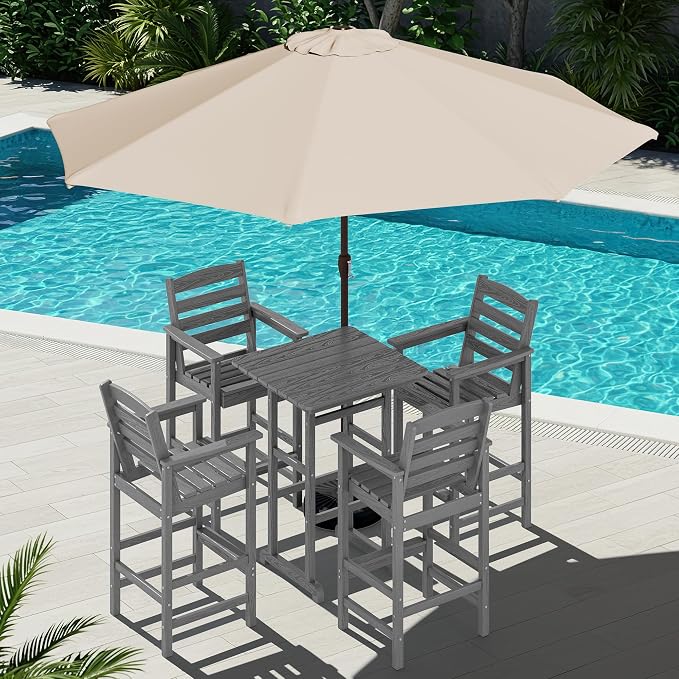 SERWALL 6 Pieces Outdoor Patio Bar Set by SERWALL
