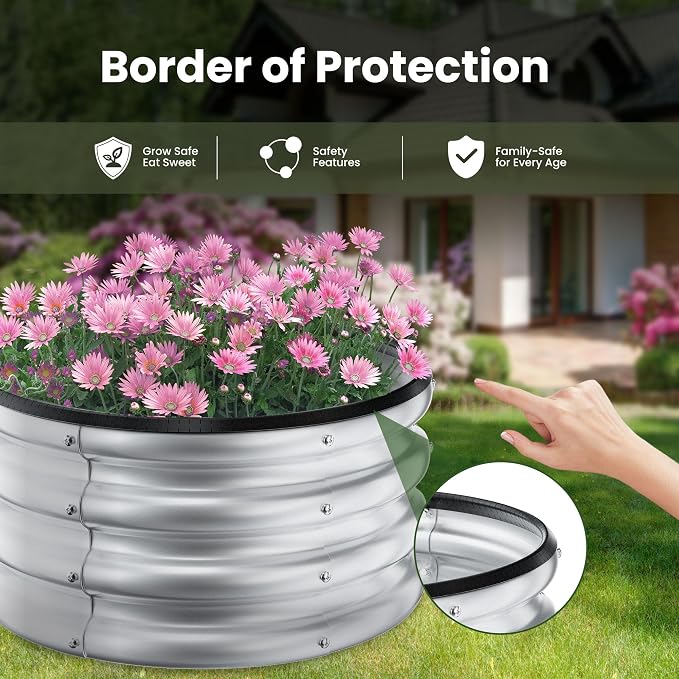 ZXZYHFTY Round Galvanized Raised Garden Bed kit, Round Large Metal Raised - Image 2