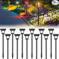 CINOTON 12 Pack RGBCW Solar Pathway Outdoor Lights, 3 Lighting Modes Solar LED by CINOTON