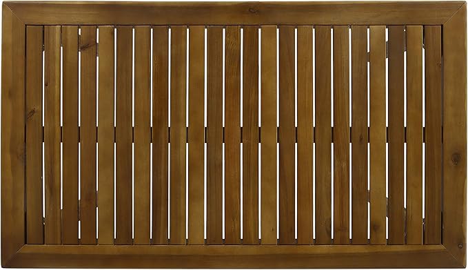 Polaris Outdoor Minimalist Acacia Wood Rectangle Bar Table - Image 4