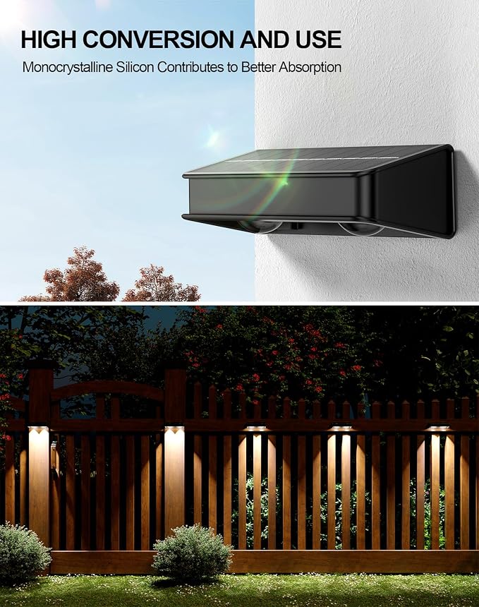 Solar Fence Lights 10 Pack, 9 Color Modes Outdoor Bulb Waterproof Led IP65 - Image 4
