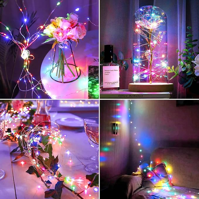 JMEXSUSS 4 Pack 100 LED Solar Christmas Lights, 33ft Solar String Lights - Image 3