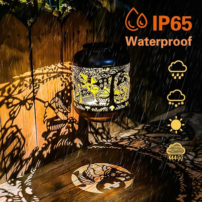 Gnomes Solar Lanterns Outdoor Waterproof, Hanging Solar Lights Gnome Gifts - Image 4