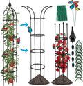 Garden Obelisk Trellis for Climbing Plants Outdoor, 6.6ft Tall Rustproof Coated by WellSign