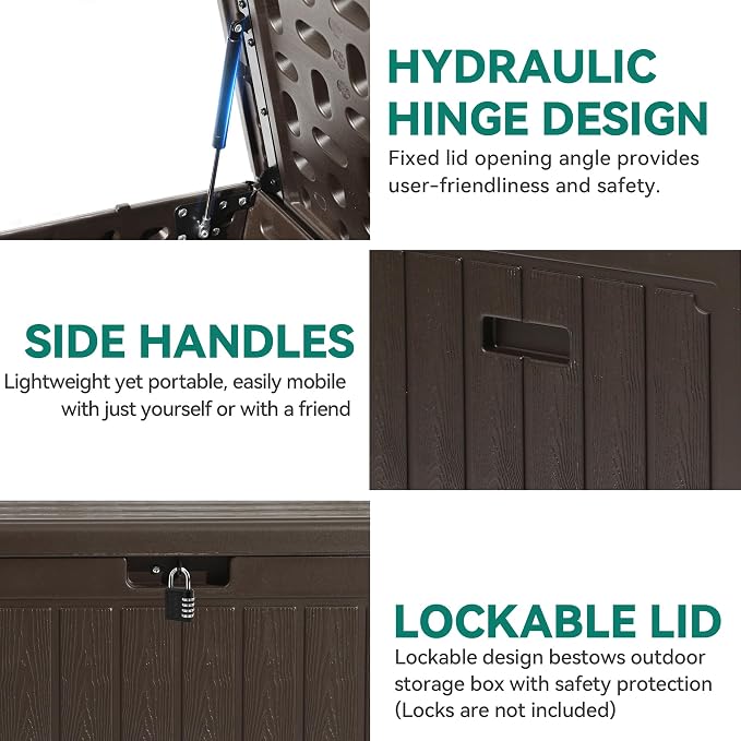 YITAHOME 90 Gallon Double-Wall Deck Box - Image 4