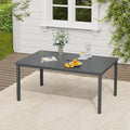 VICLLAX Outdoor Table for 6, Metal Patio Dining Table by HOME