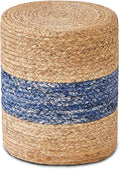 Wimarsbon Ottoman Foot Rest Stool Round Natural Seagrass Foot Stool Hand-Woven by Wimarsbon