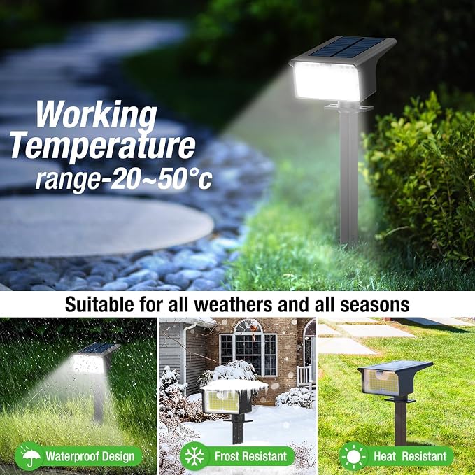 nipify Solar Spot Lights Outdoor, 3 Pack/62 LED Solar Motion Sensor Lights - Image 7
