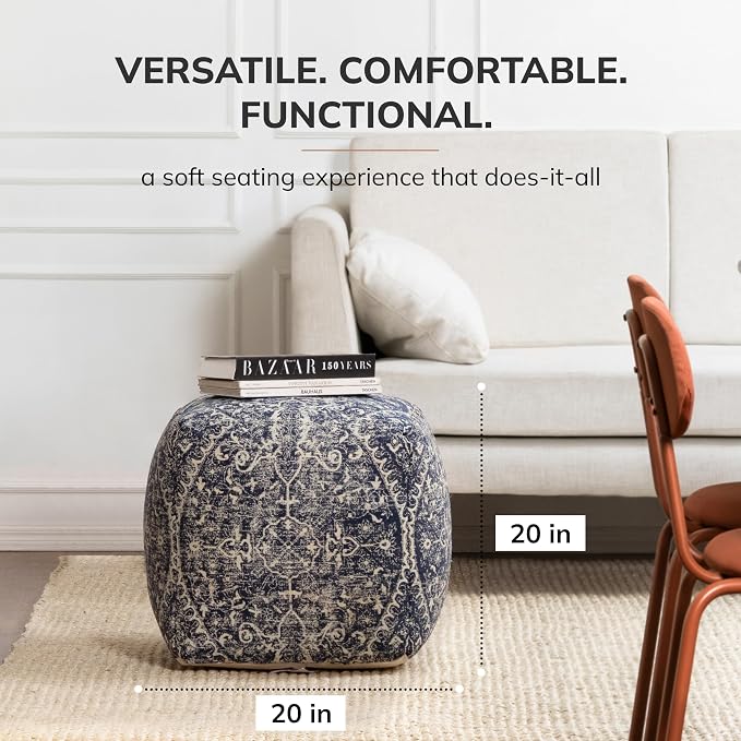 Anji Mountain 100% Handmade & Handcrafted Comfortable Home Décor Pouf Ottoman - Image 6