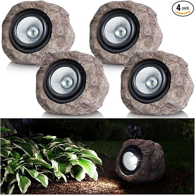 Solar Garden Rock Lights Outdoor by Candieslife