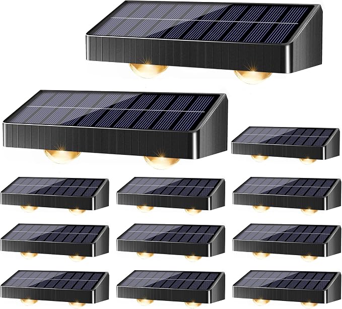 Brizled Solar Fence Lights Outdoor, 12 Pack 6 Modes 2700/4500/6500K 250ml Fence by Brizled