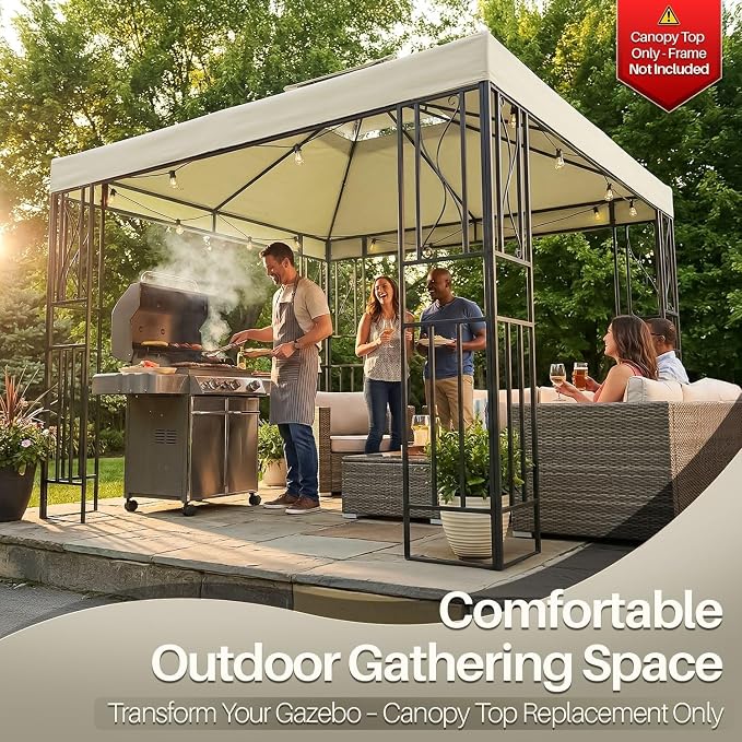 Flexzion Gazebo Cover Replacement Canopy Top 12x12 Ft - Image 8