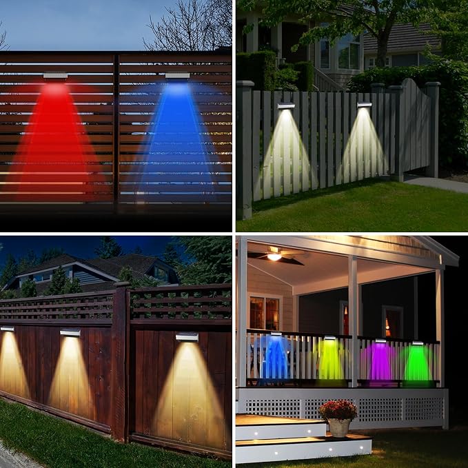 Solar Fence Lights Outdoor, 4 Pack Step Lights Solar Powered - Image 8